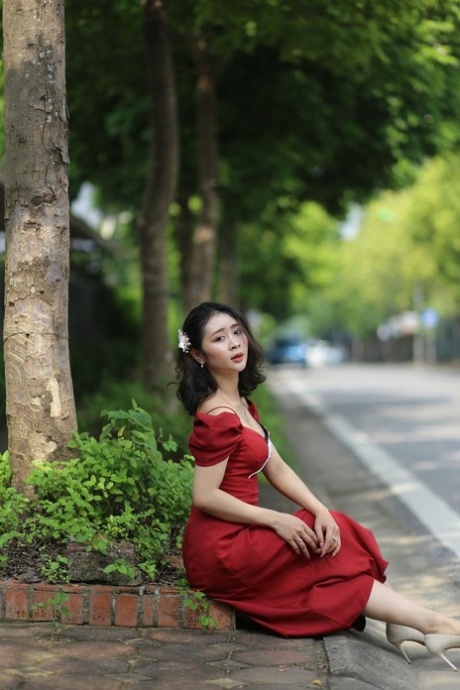 asiatisk kjole hot perfekt Foto